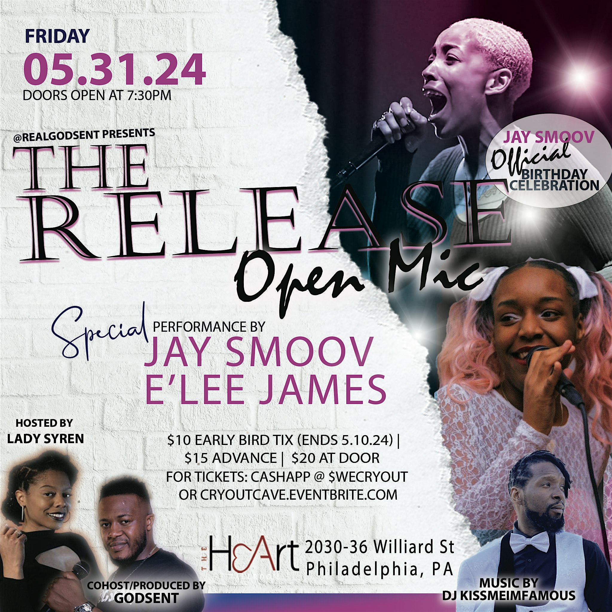 The RELEASE Showcase & Open Mic( ft. Jay Smoov & E'lee James)