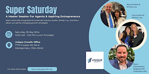 Image principale de Super Saturday: Master Session for Agents & Aspiring Entrepreneurs
