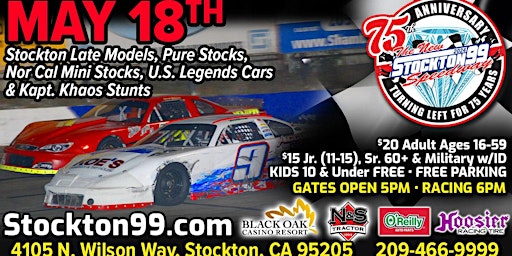 Stockton Late Models, Pure Stocks & more at the Stockton 99 Speedway! primary image