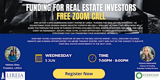 Imagen principal de Funding For Real Estate Investors: FREE ZOOM CALL