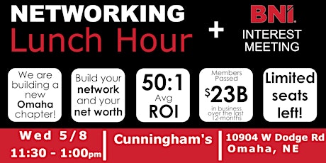 FREE NETWORKING LUNCH AT CUNNINGHAM'S - MUST RSVP