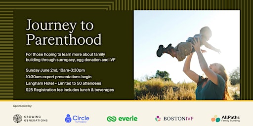 Imagem principal do evento Journey to Parenthood: Surrogacy, Egg Donation, & IVF Expert Presentations