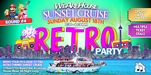 WeAreHouse - SUNSET CRUISE | 90's RETRO PARTY - Aug 18th  primärbild
