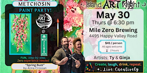 Imagem principal do evento Spring is in the air with ART Night!  Join us at Mile Zero Brewing for "Spring Buzz"