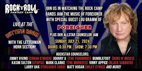 Rock n Roll Fantasy Camp Featuring Lou Gramm (Foreigner) + Allstar Jam!