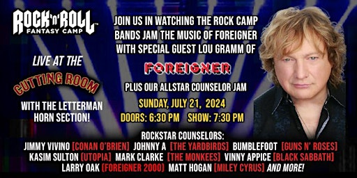 Primaire afbeelding van Rock n Roll Fantasy Camp Featuring Lou Gramm (Foreigner) + Allstar Jam!
