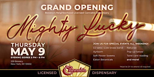 Imagem principal do evento Mighty Lucky's Grand Opening Soiree