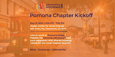 Primaire afbeelding van Abundant Housing LA Pomona Valley Kickoff!