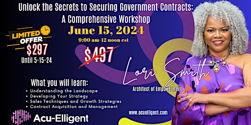 Primaire afbeelding van Unlock the Secrets to Securing Government Contracting: A Comprehensive Workshop