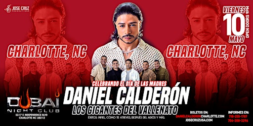 Imagem principal do evento Daniel Calderón y Los Gigantes del Vallenato en Charlotte, NC I Mayo 10