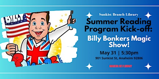 Primaire afbeelding van SRP Kick-off event: Billy Bonkers Magic Show!