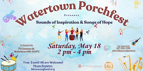 Image principale de Watertown Porchfest - Sounds of Inspiration & Songs of Hope
