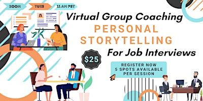 Hauptbild für Personal Storytelling Group Coaching for Interviews (Virtual)