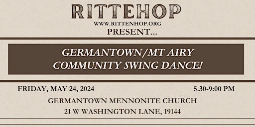 Parlour Noir x Rittenhop Presents: Swing Dance in Mt Airy! primary image
