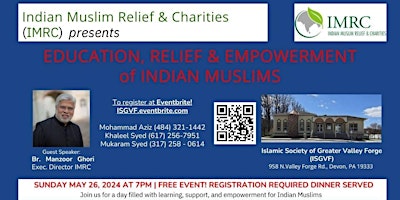 Education, Relief & Empowerment of Indian Muslims primary image