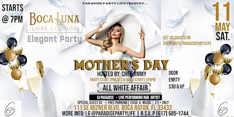 Mother's Day ALL WHITE AFFAIR ELEGANT  MAJIC & G6 BAND R&B PARTY