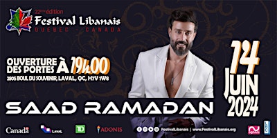 Hauptbild für SAAD RAMADAN  au FESTIVAL LIBANAIS