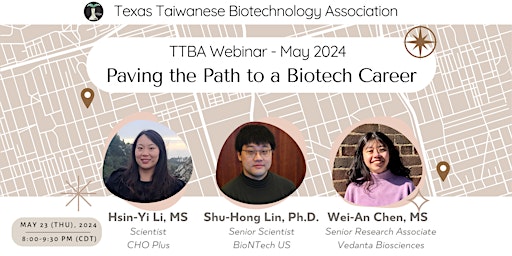 Imagem principal do evento 2024 TTBA Webinar: Paving the Path to a Biotech Career
