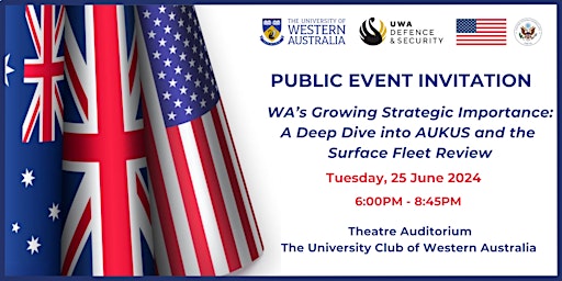 Imagem principal do evento UWA Defence & Security Public Event Invitation