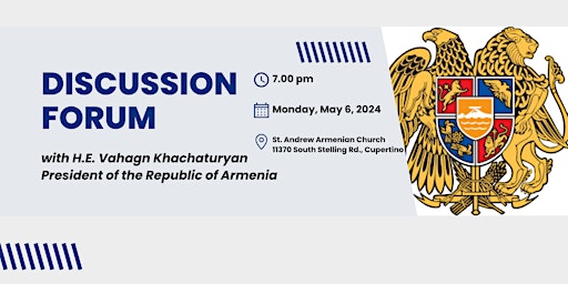 Imagem principal do evento Discussion Forum with H.E. Vahagn Khachaturyan, President of Armenia