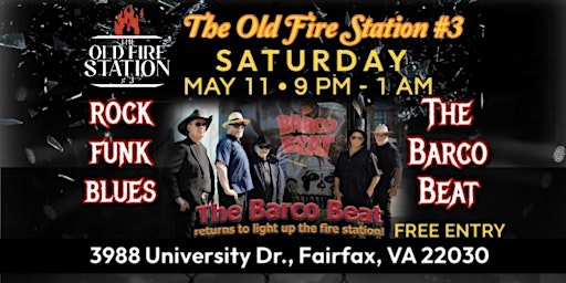 Imagem principal do evento The Barco Beat Band at The Old Fire Station #3 Fairfax, VA