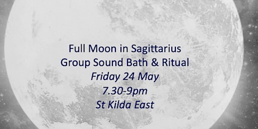 Imagem principal de Sound Healing -Sagittarius Full Moon Ritual & Sound Bath with Romy