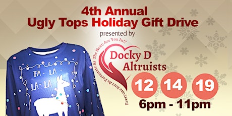 Primaire afbeelding van 4th Annual Ugly Tops Holiday Gift Drive