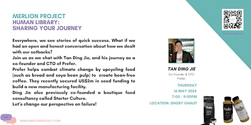 Imagem principal do evento Merlion Project: Human Library (Entrepreneur's Journey) - 16 May