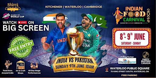 Hauptbild für Ind vs Pak T20 World Cup Watch Party, Waterloo, On