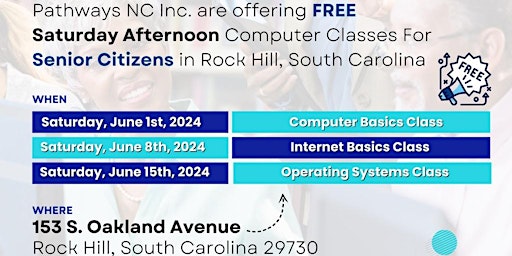 Pathways NC Inc. - Offering FREE Saturday Computer Basics Class for Seniors primary image