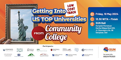 Low-cost track: Getting into US Top Universities From Community College primary image