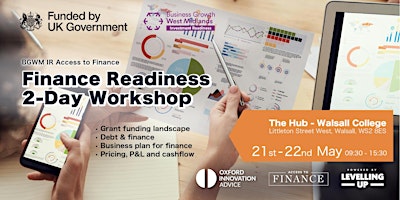 Primaire afbeelding van BGWMIR Access to Finance - Finance Readiness 2-Day Workshop 21st & 22nd May