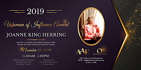 2019 Woman of Influence Award Luncheon Honoring Joanne King Herring