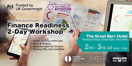 Imagem principal de BGWMIR Access to Finance - Finance Readiness 2-Day Workshop 2nd & 3rd July