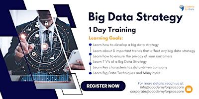 Primaire afbeelding van Big Data Strategy 1 Day Training in New York City, NY on May 17th, 2024