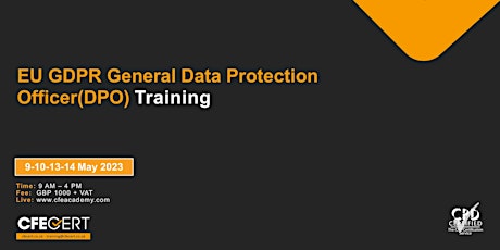 EU GDPR General Data Protection Officer(DPO) - ₤1000 + VAT