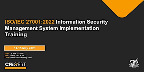 ISO/IEC 27001:2022 ISMS Implementation -  ₤130 + VAT