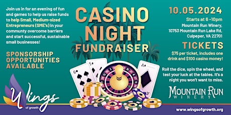 Wings Of Growth Casino Night Fundraiser!