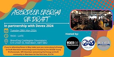 Primaire afbeelding van Energy on Draft Aberdeen Social  Event by GESGB, SPE & ICOTA