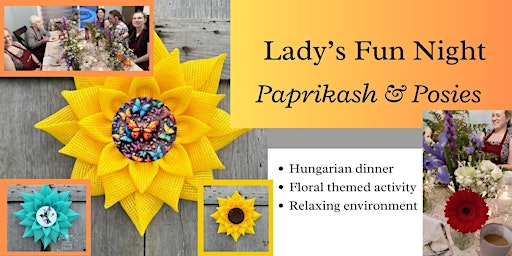 Imagem principal de Cabbage Roll Dinner, beverages & Activity!Paprikash & Posies Lady's Night