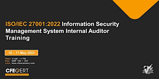 ISO/IEC 27001:2022 ISMS Internal Auditor - ₤180 + VAT primary image