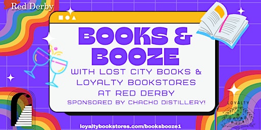 Imagem principal do evento Books & Booze with Lost City Books and Loyalty Bookstores at Red Derby