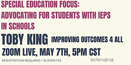 Special Education Focus: Student (IEP/EL) Centered Scheduling primary image