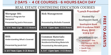 5/16 Day 1: Real Estate Continuing Education Courses