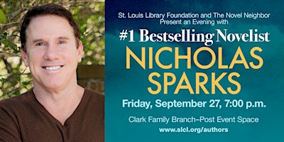 Imagen principal de Author Event - Nicholas Sparks, "Counting Miracles"