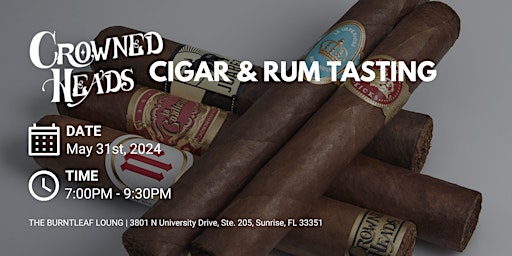 Imagem principal do evento Crowned Heads Cigar & Rum Pairing Event