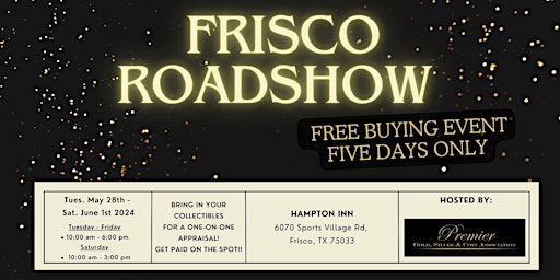 Primaire afbeelding van FISCO, TX ROADSHOW: Free 5-Day Only Buying Event!