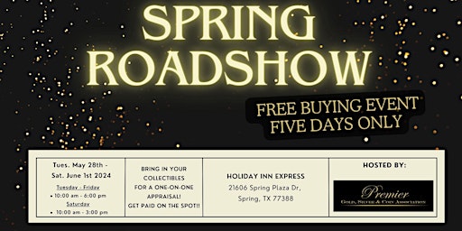 Imagen principal de SPRING, TX ROADSHOW: Free 5-Day Only Buying Event!