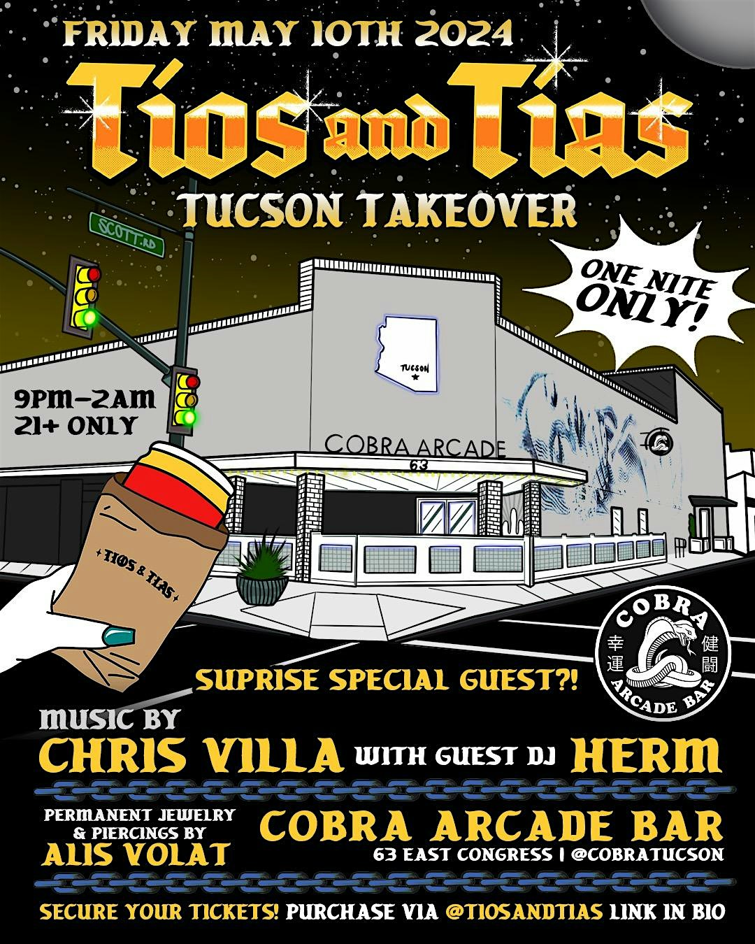 Tios and Tias Tucson Takeover at Cobra Arcade Bar!