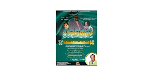 Immagine principale di Gospel Nation Christian Fellowship 20th Church & Pastor Anniversary Gala 
